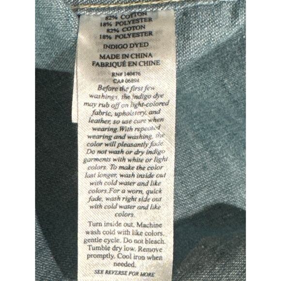 FAHERTY Denim Snap Closure Shirt, Western Style, Size Small - Picture 10 of 10